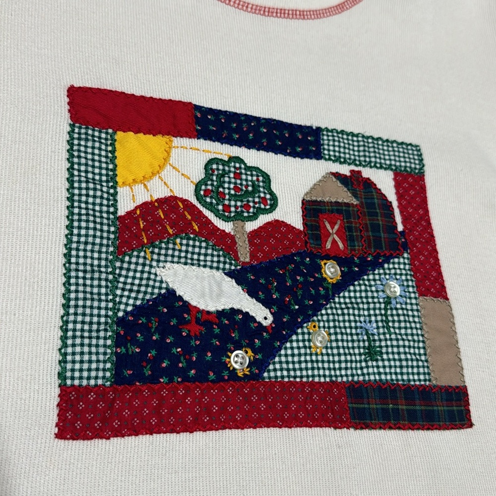 Alfred Dunner vintage embroidered quilt tee - Picture 3 of 6